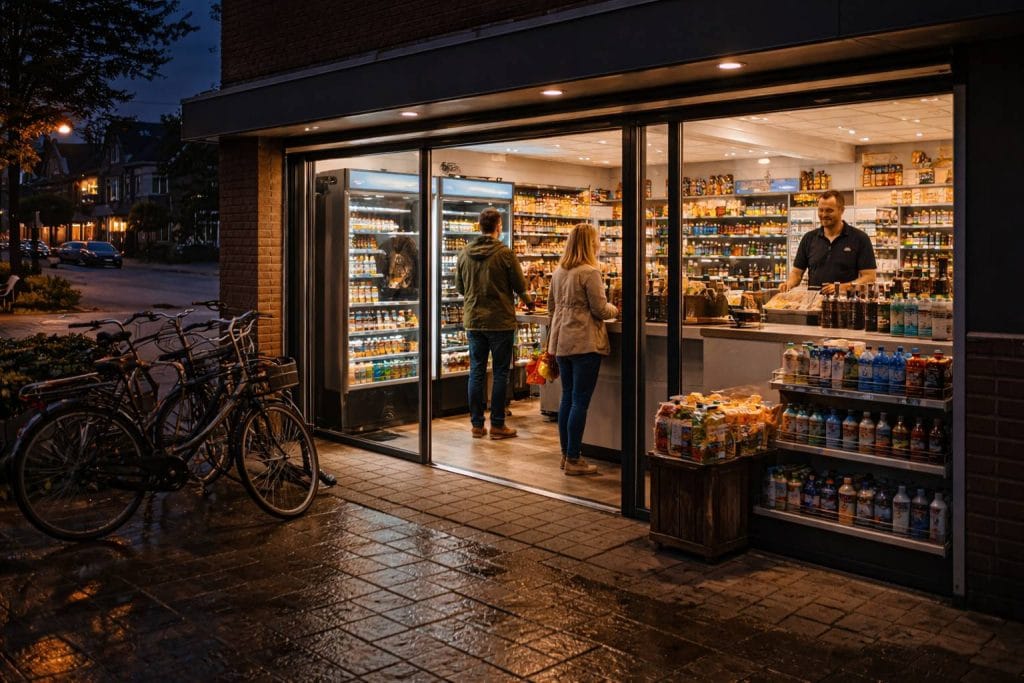 Avondtransacties bij de supermarkt