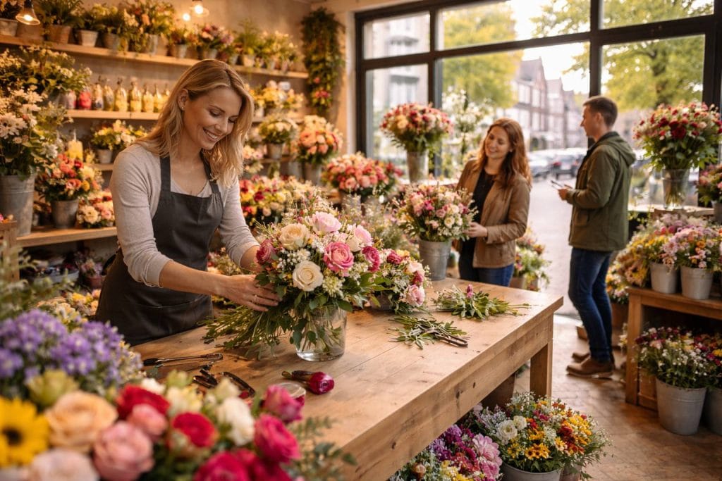 Charmante bloemenwinkel op een zonnige middag - Bloemenwinkel openingstijden Emmen