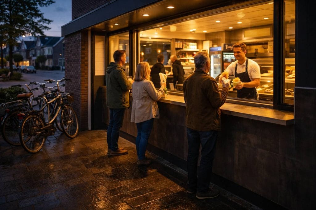 Drukke snackbar in Emmen