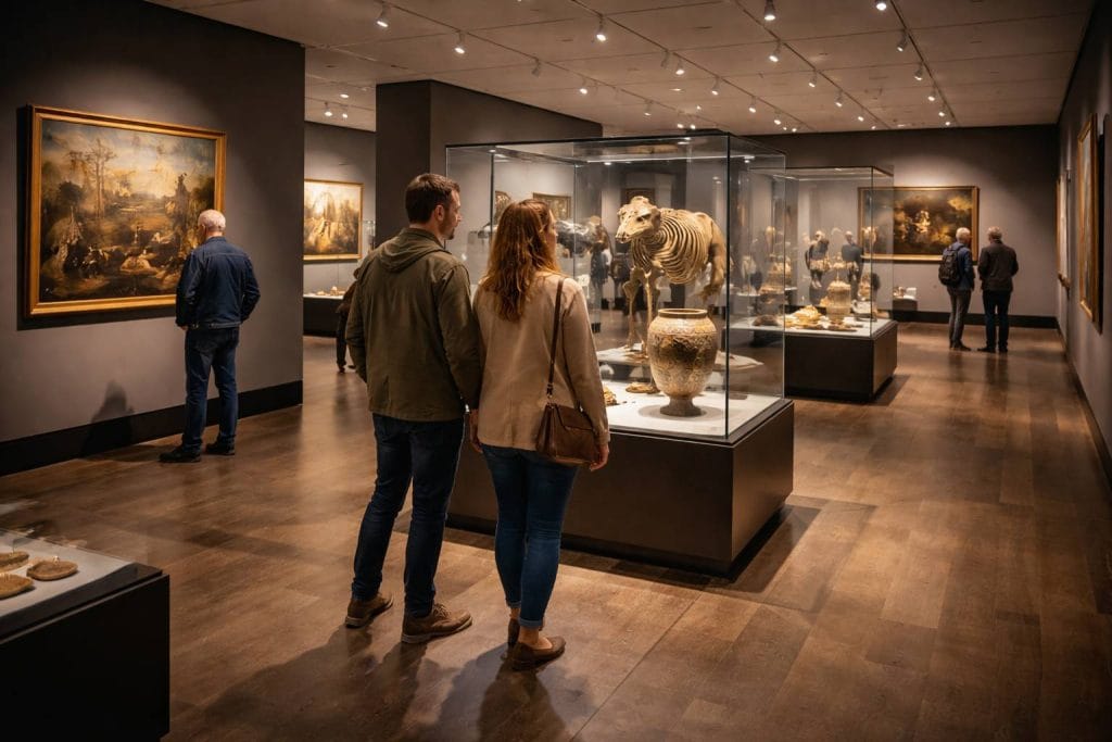 Ingang van een modern museum op een rustige middag - Museum openingstijden Emmen