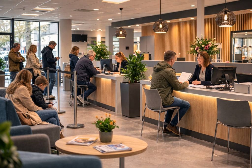 Interieur van een modern gemeentelijk servicecentrum
