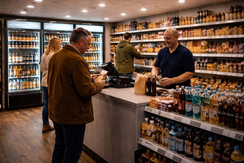 Laat winkelen bij de supermarkt
