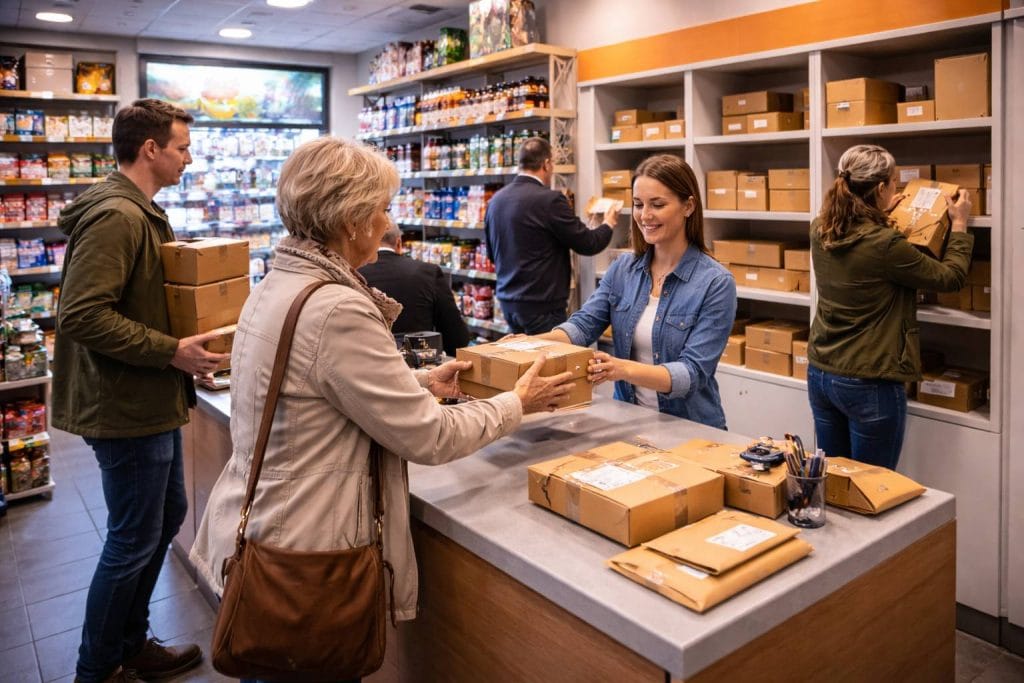 Postservice bij de supermarkt